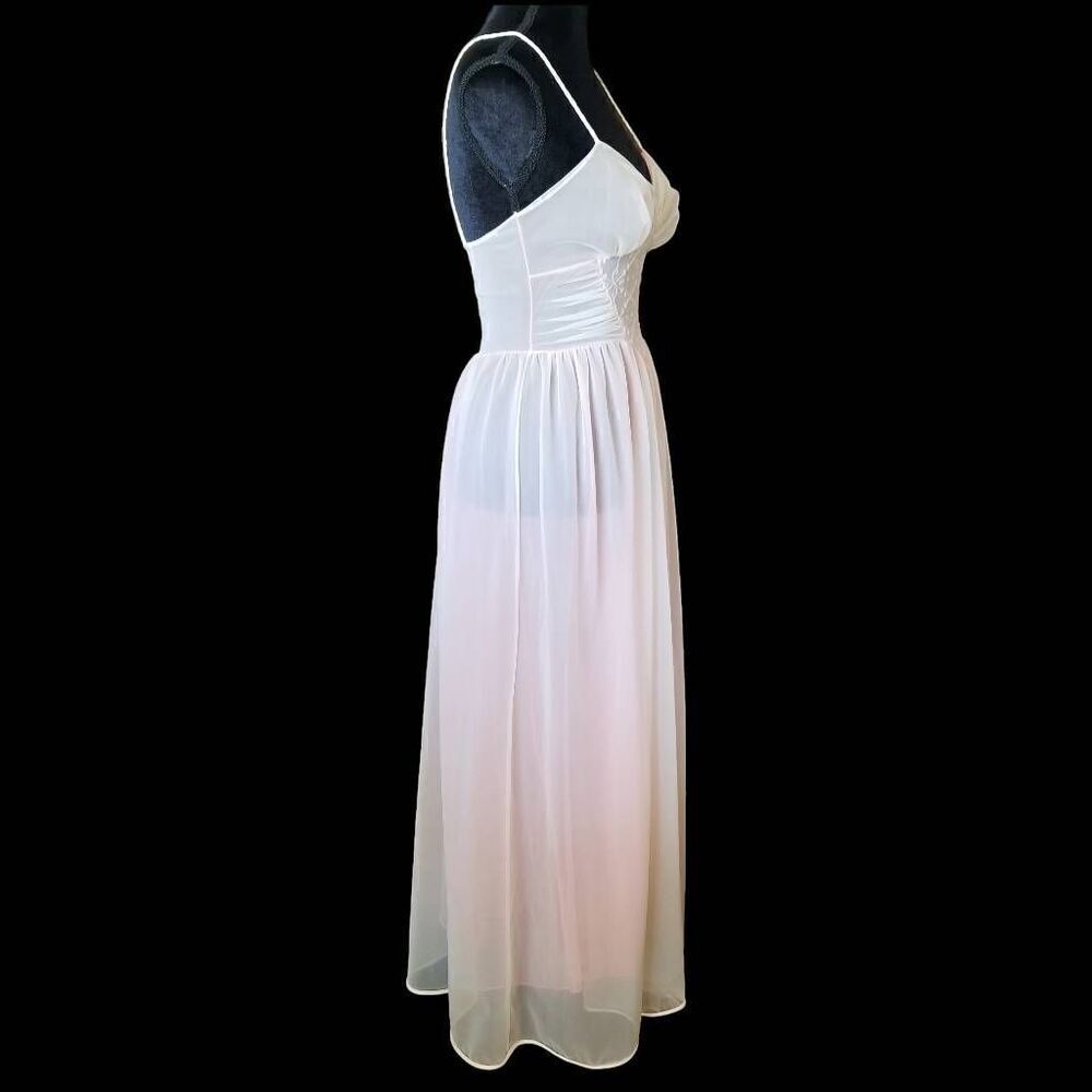 1950s SCHIAPARELLI Paris New York Peignoir Nightgown Set Pink Ivory Ombré M - Picture 7 of 16